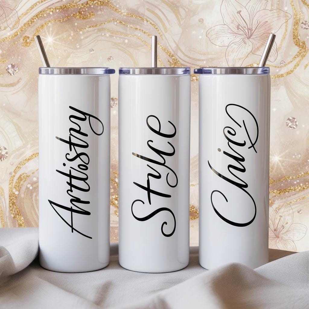 Custom Name Tumbler 20oz | Personalized Stainless Steel Cup with Straw | Unisex Gift Idea