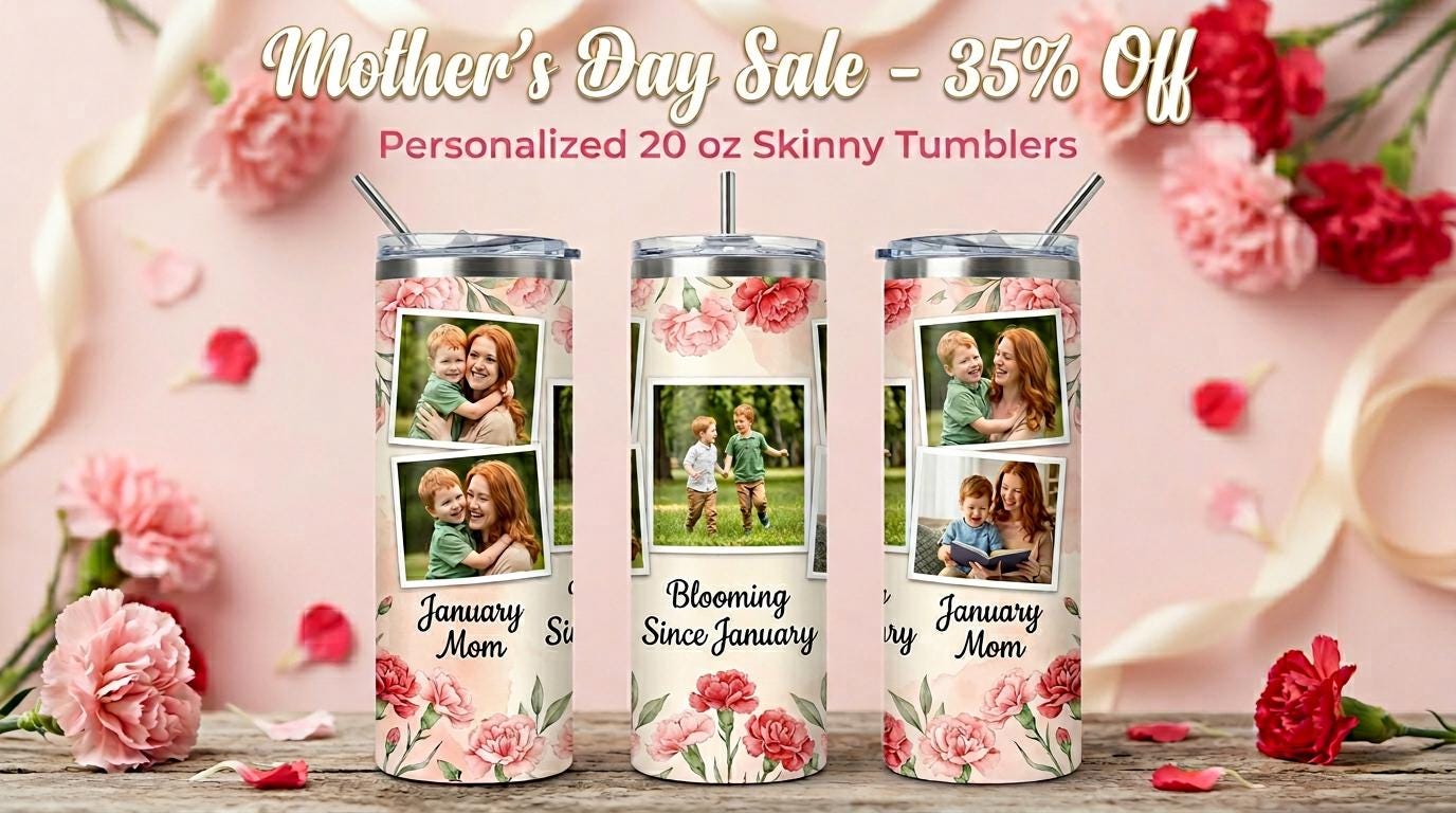 Mother's Day Tumbler 20oz | Personalized Mama Cup with Kids Names | Mothers Day Gift for Mom Grandma