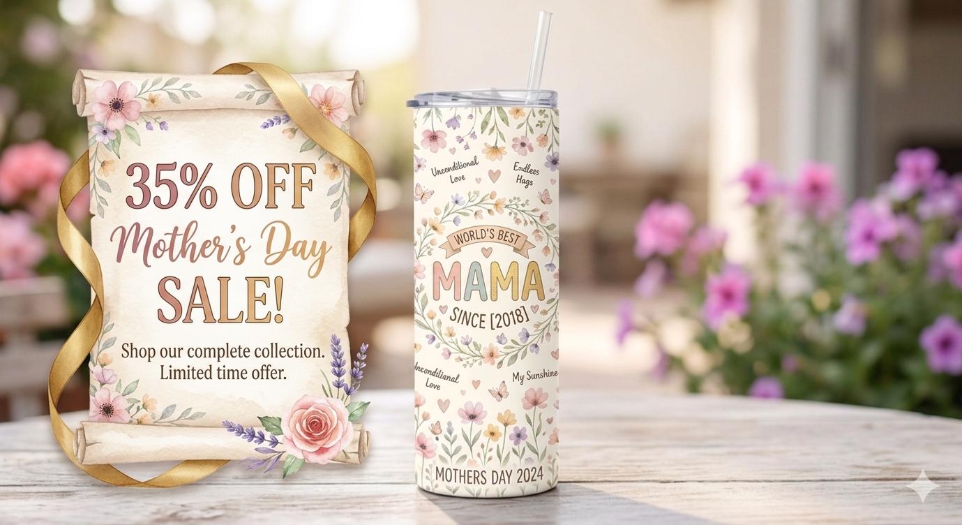 Mother's Day Tumbler 20oz | Personalized Mama Cup with Kids Names | Mothers Day Gift for Mom Grandma