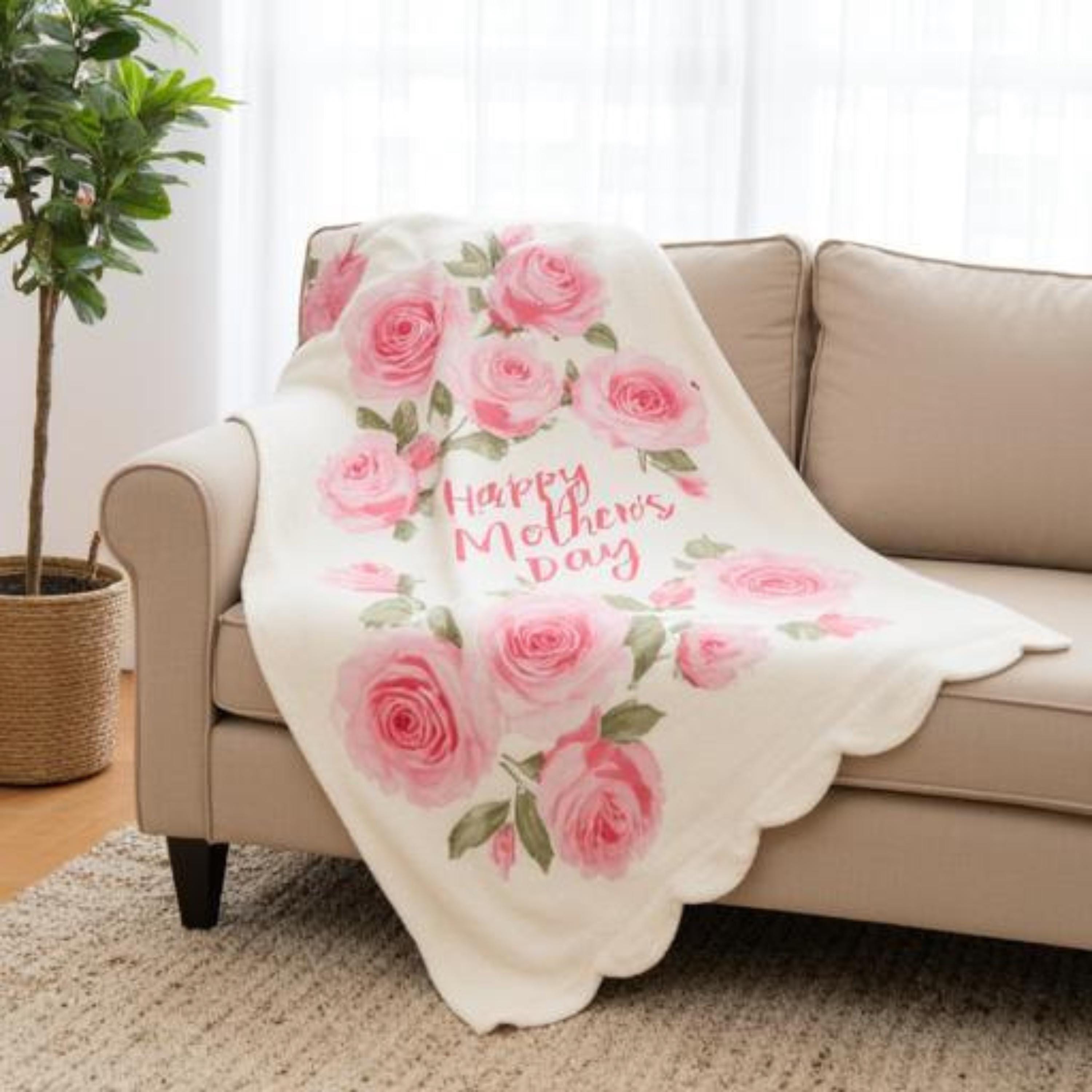 Mother's Day Photo Blanket | Personalized Fleece Throw for Mom with Family Pictures | Custom Gift