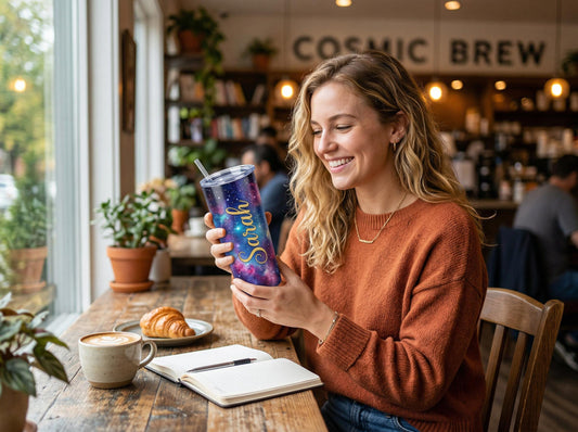 Custom Name Tumbler 20oz | Personalized Stainless Steel Cup with Straw | Unisex Gift Idea